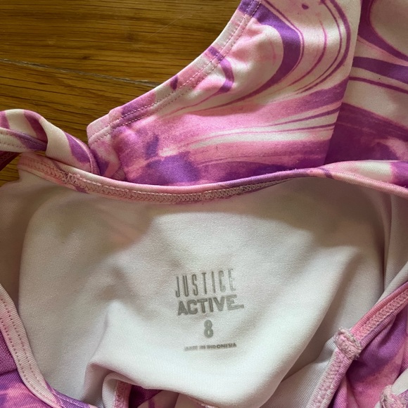 Justice active pink marble leotard - Picture 3 of 3